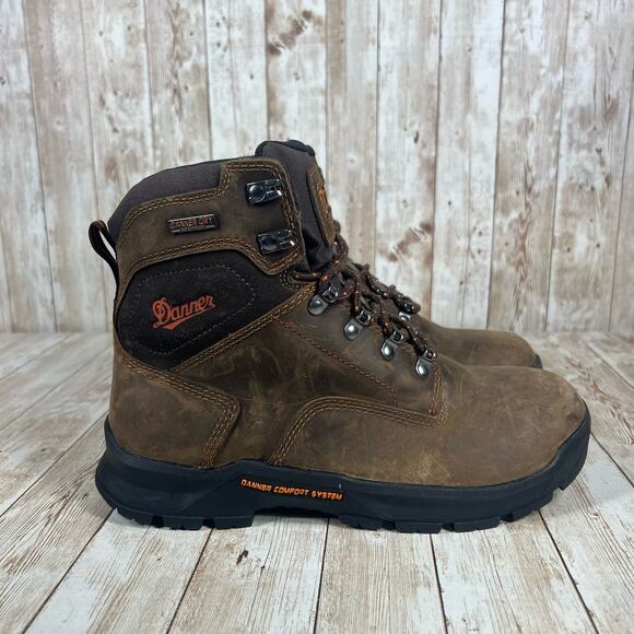 Danner Crafter‎ 6'' Waterproof Safety Toe Brown Boots Men's 7 Womens 8.5 12435 - Picture 1 of 8